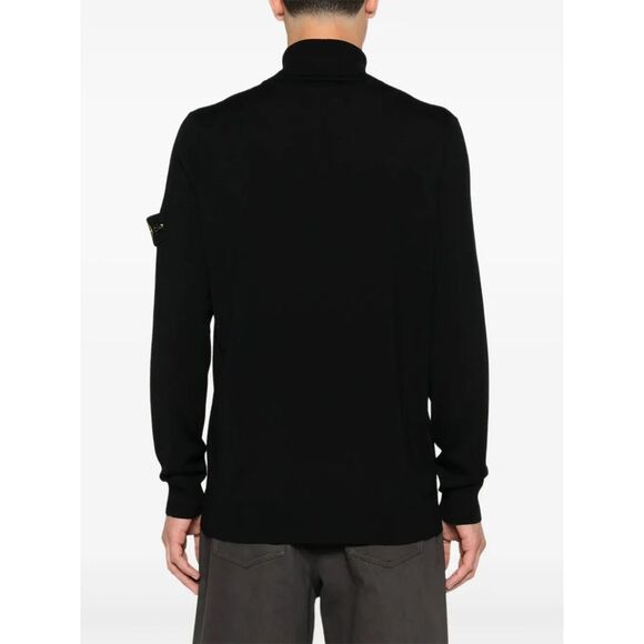 Stone Island Men Ribbed Wool Turtleneck Sweater
